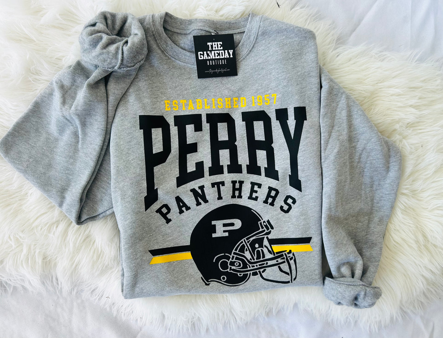 Perry Panther Football Helmet Sweatshirt