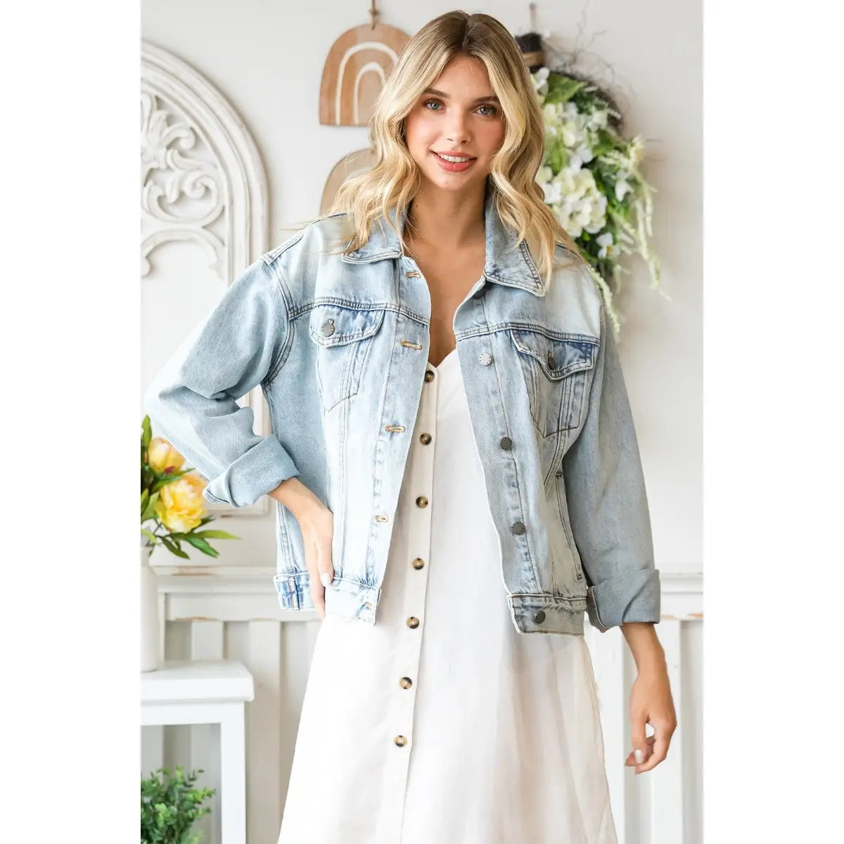 Spot Wash Classic Trucker Denim Jacket (S-L)