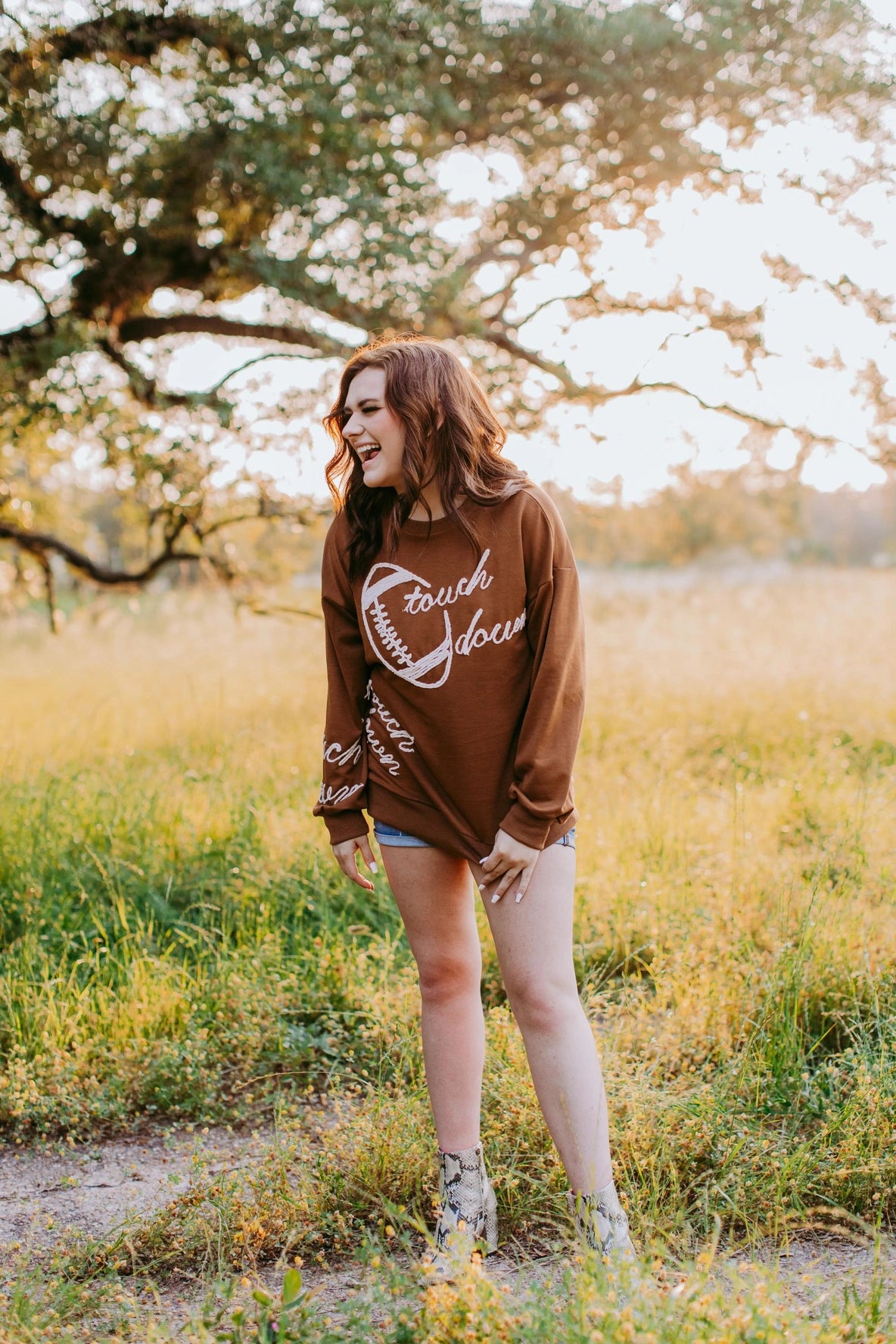 Touch Down Yarn Brown Sweatshirt