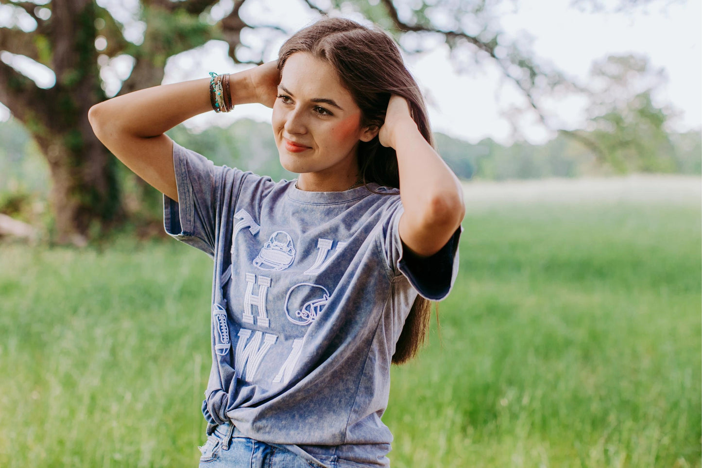 Touchdown Acid Washed Blue T-shirt