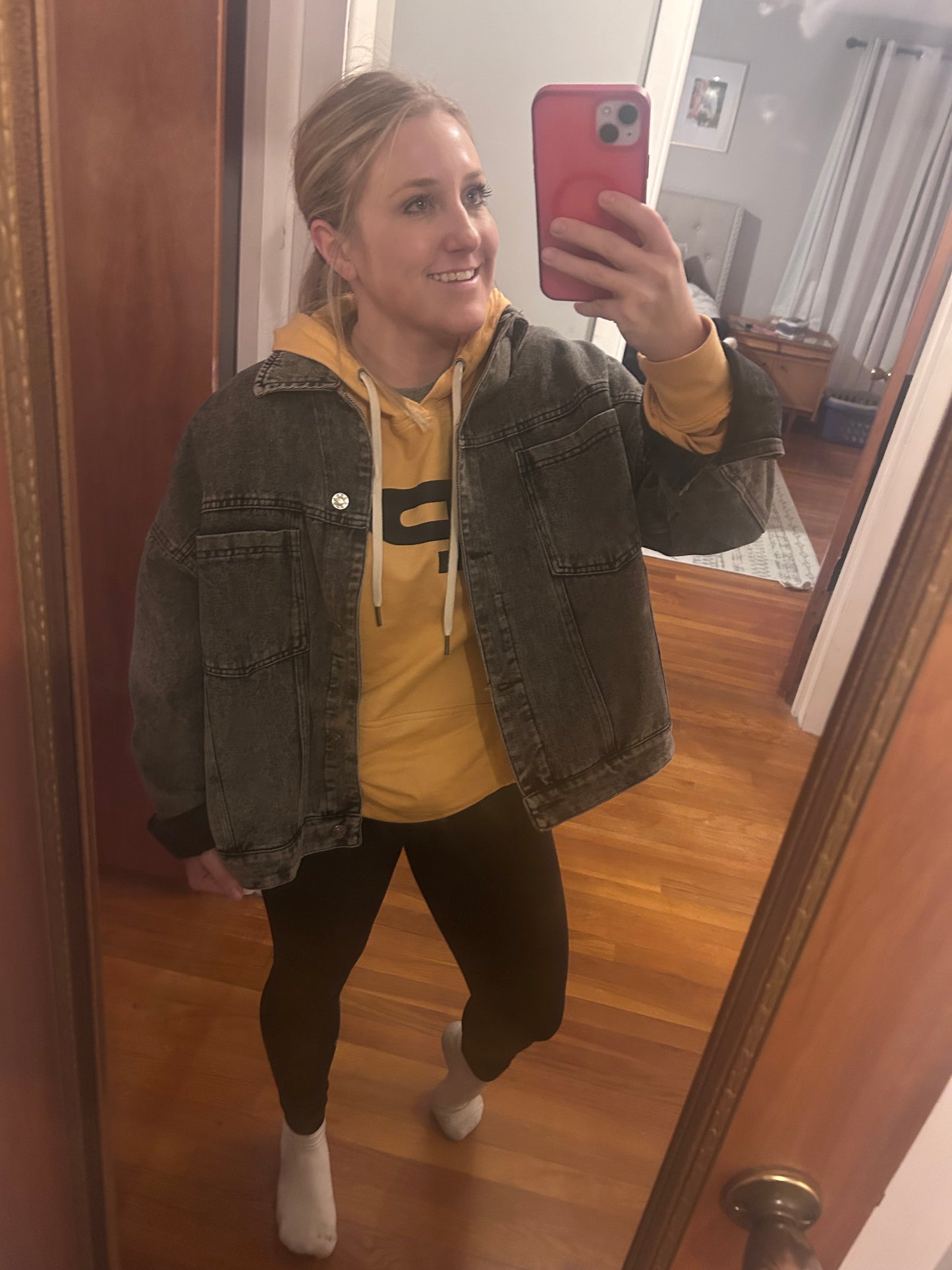 Perry P Lightweight Yellow Hooded Sweatshirt