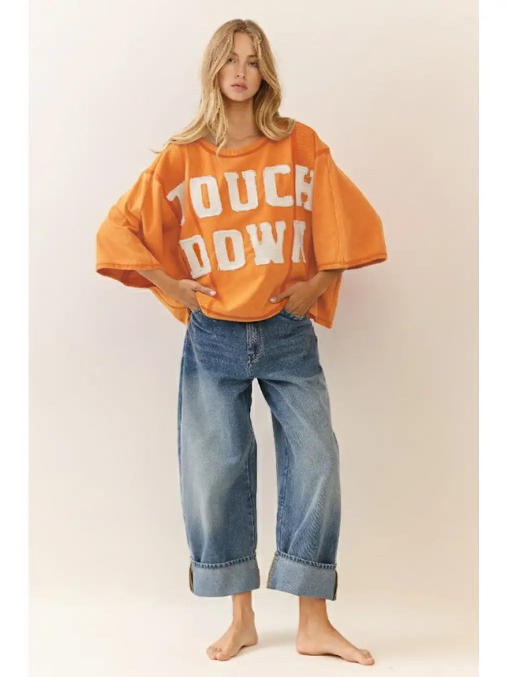 Touch Down Stitched T-shirt Orange