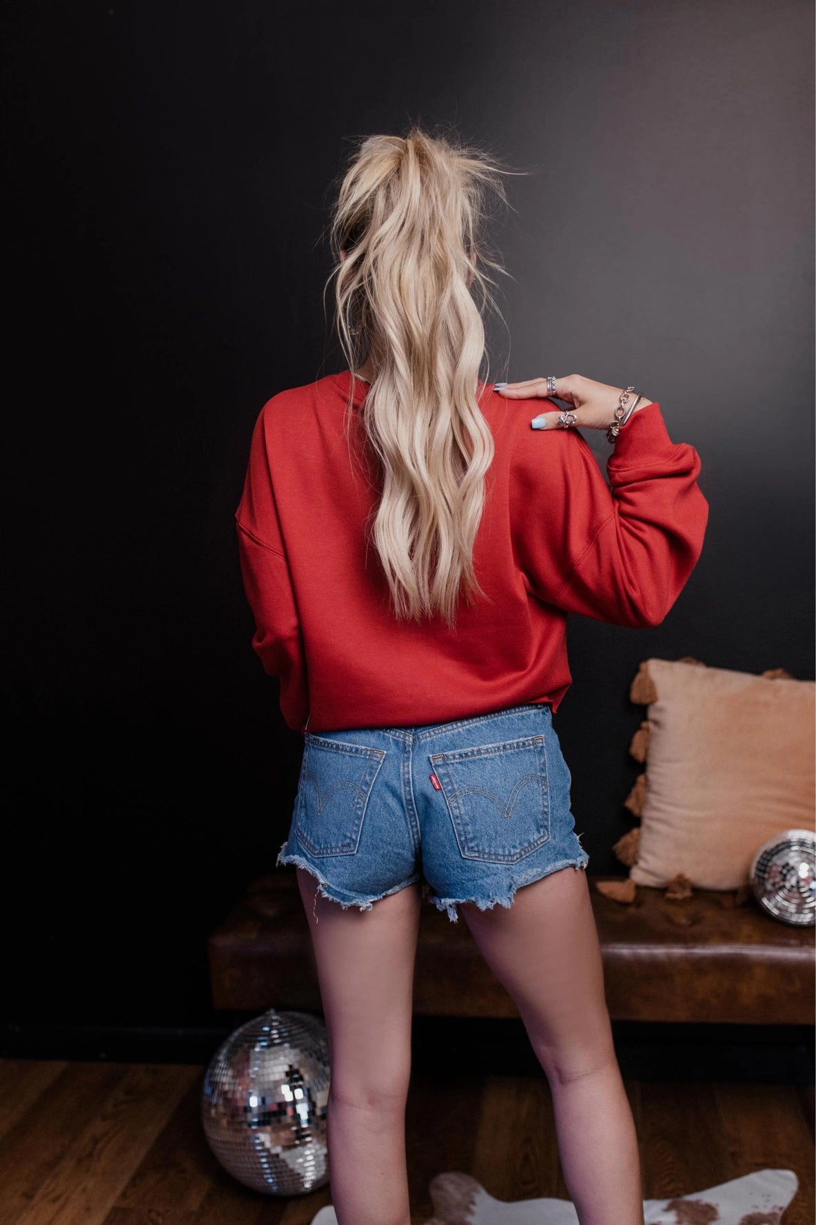 Game Day Yarn Crop Sweatshirt