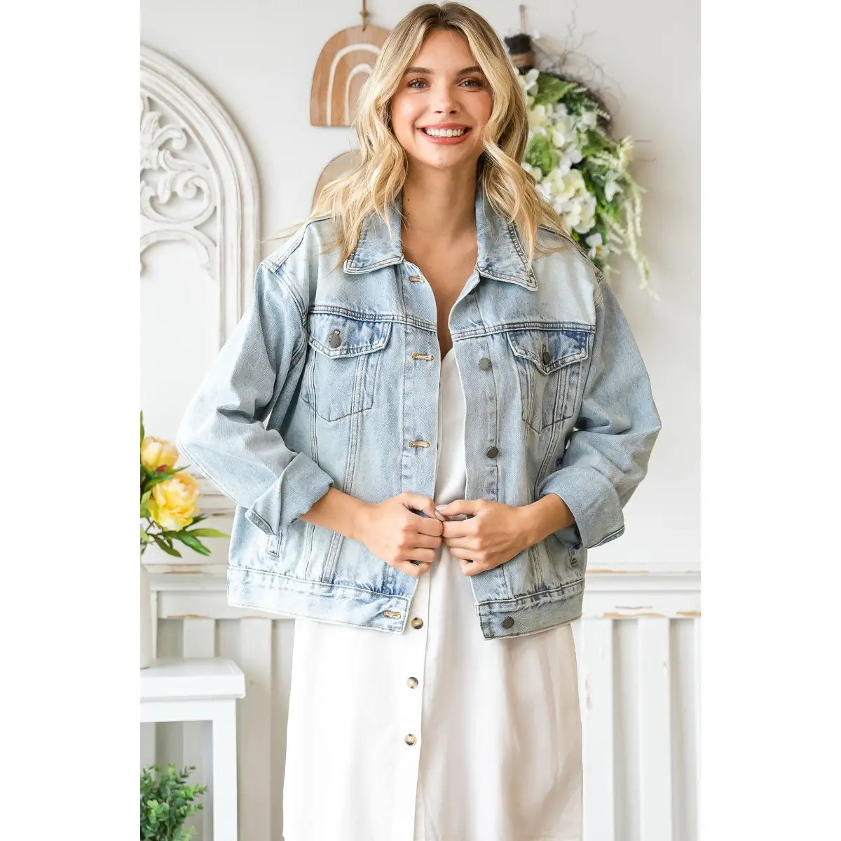 Spot Wash Classic Trucker Denim Jacket (S-L)