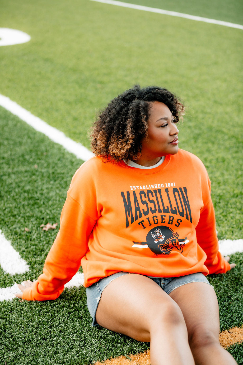 Massillon Tiger Football Helmet Sweatshirt