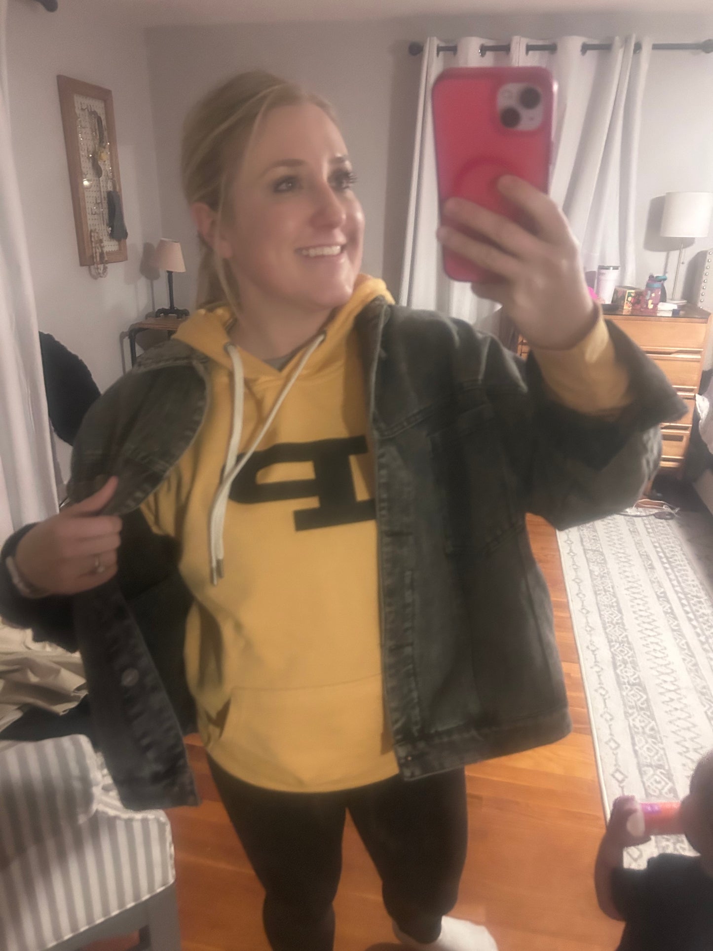 Perry P Lightweight Yellow Hooded Sweatshirt