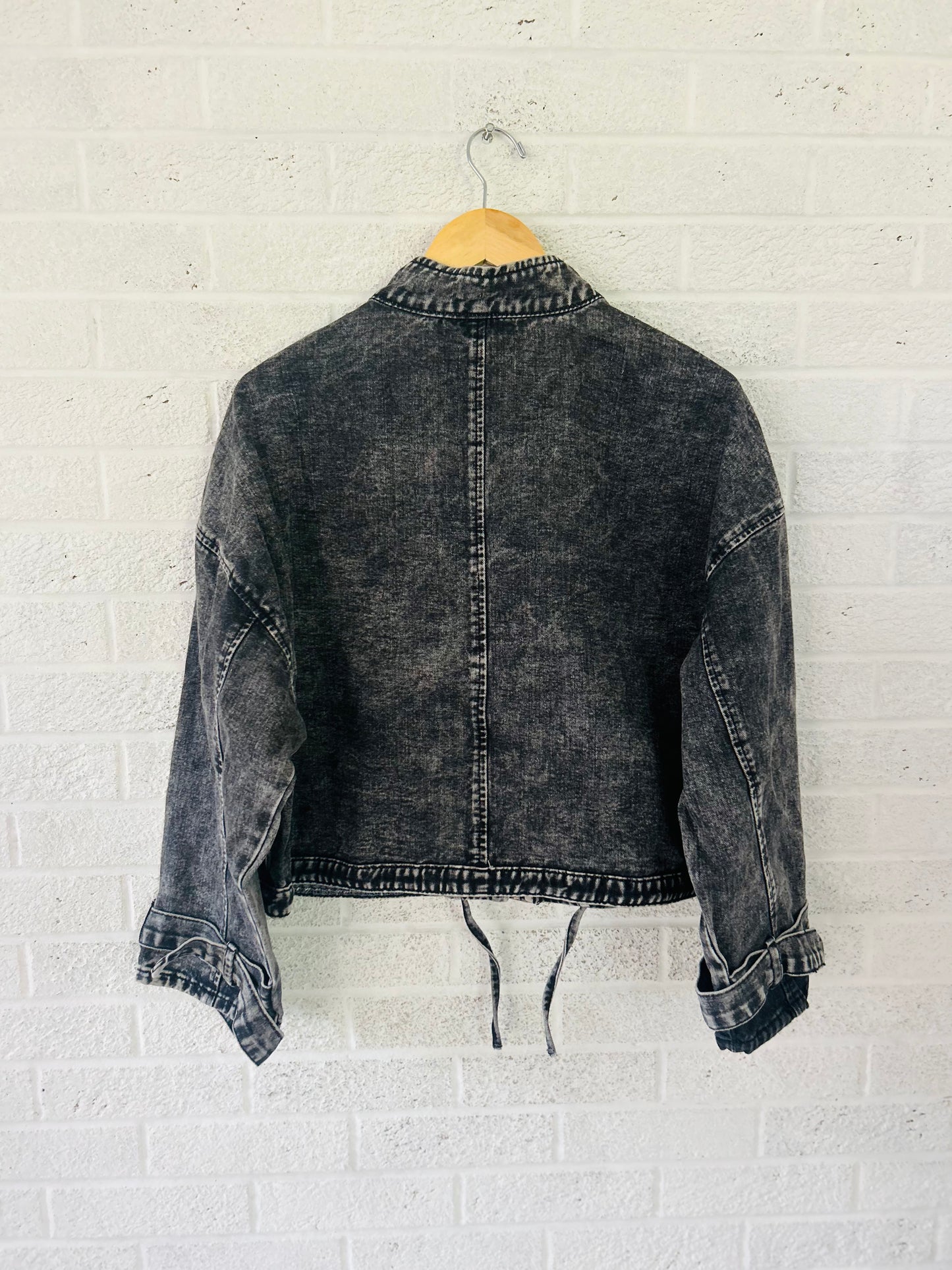 Black Denim Cargo Jacket