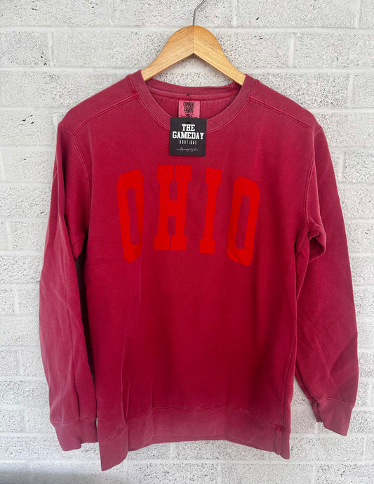 Ohio Vintage Sweatshirt red and red