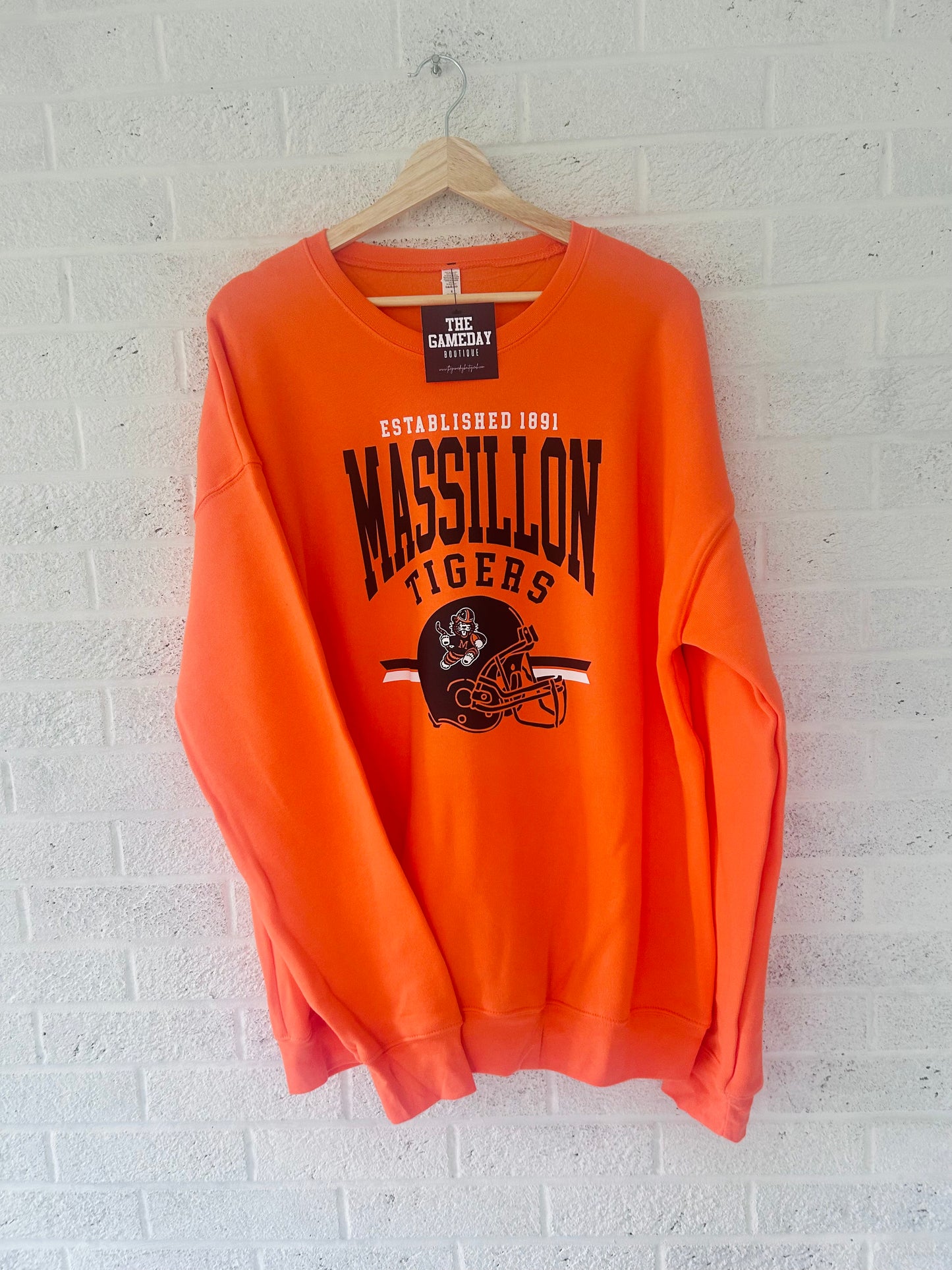 Massillon Tiger Football Helmet Sweatshirt