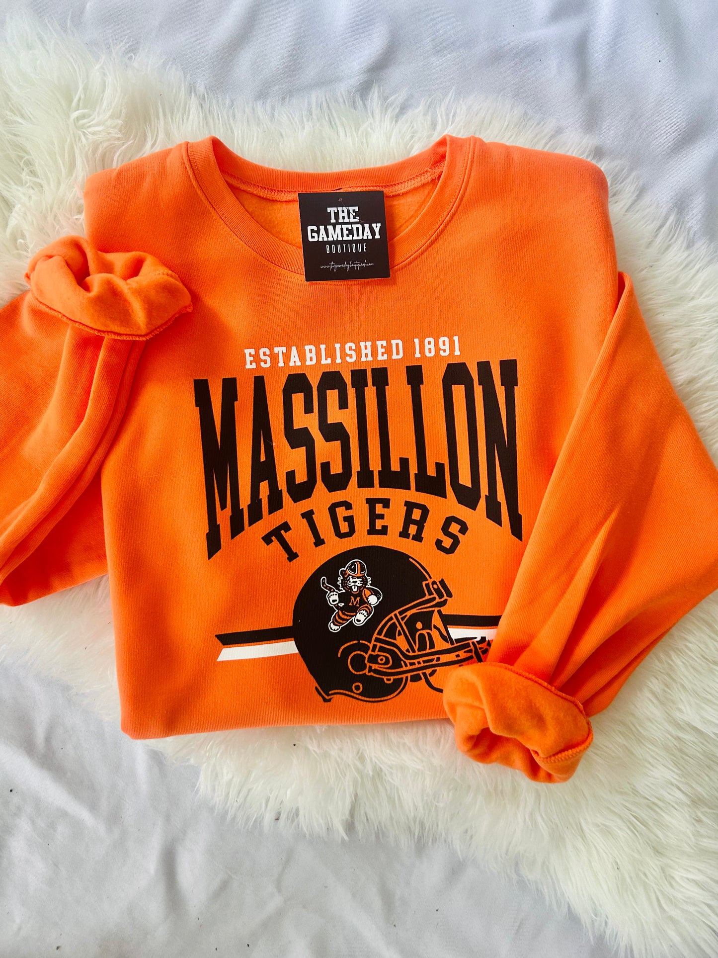Massillon Tiger Football Helmet Sweatshirt