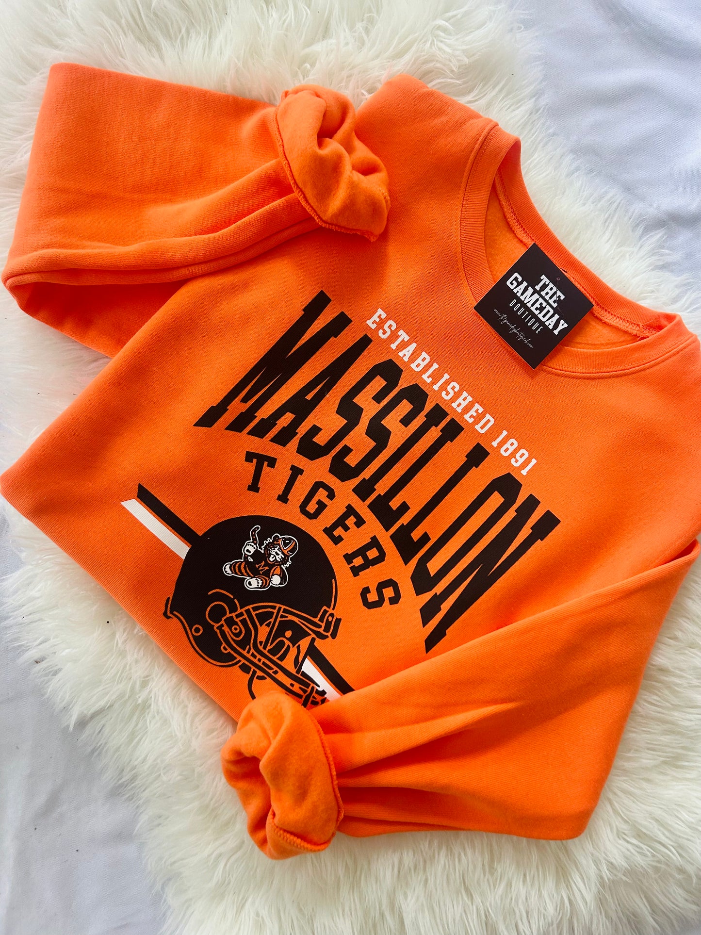 Massillon Tiger Football Helmet Sweatshirt