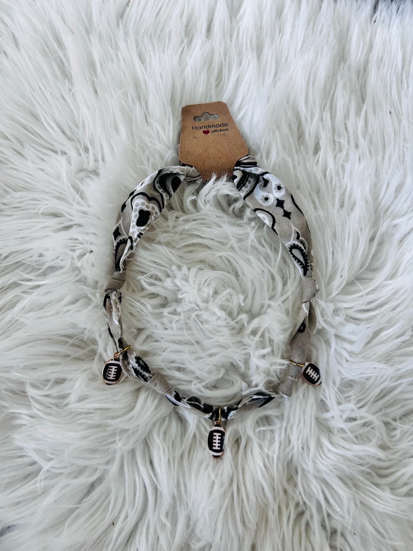 Bandana Football Charm Necklace