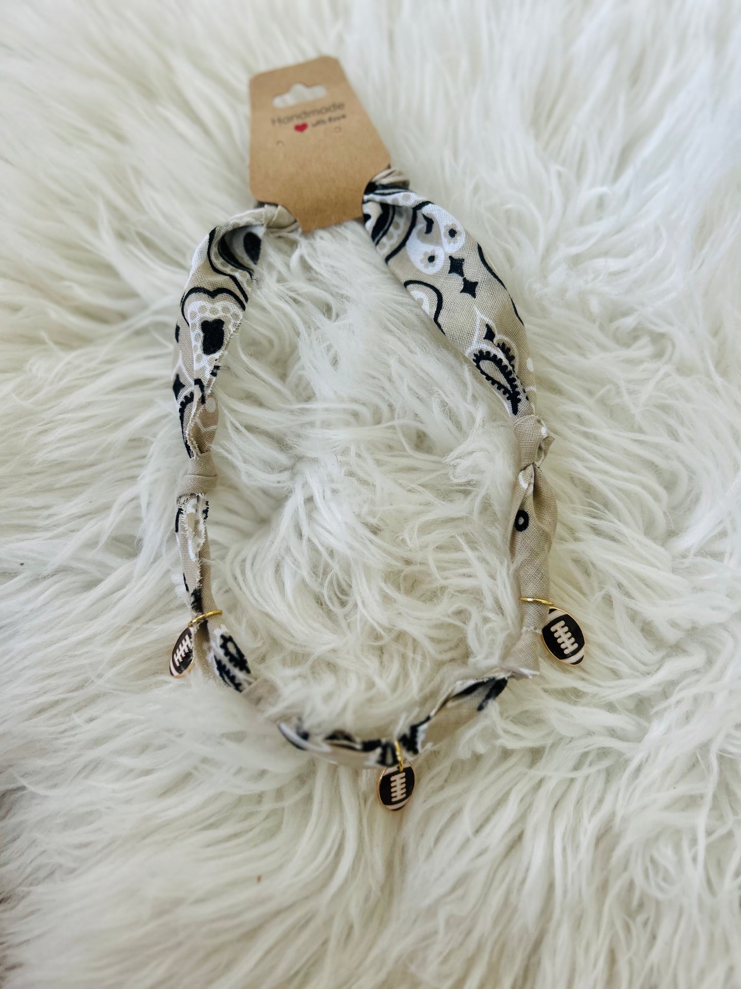 Bandana Football Charm Necklace