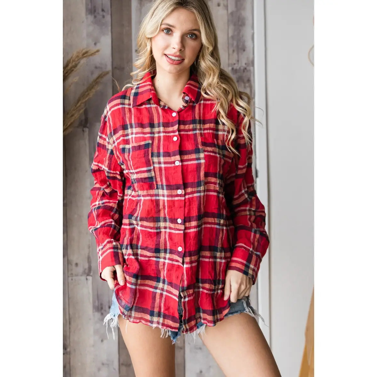 Vintage Red Plaid Flannel