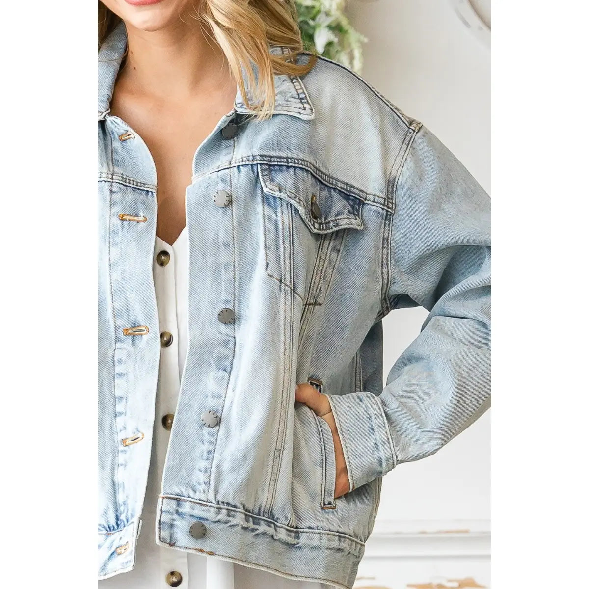 Spot Wash Classic Trucker Denim Jacket (S-L)
