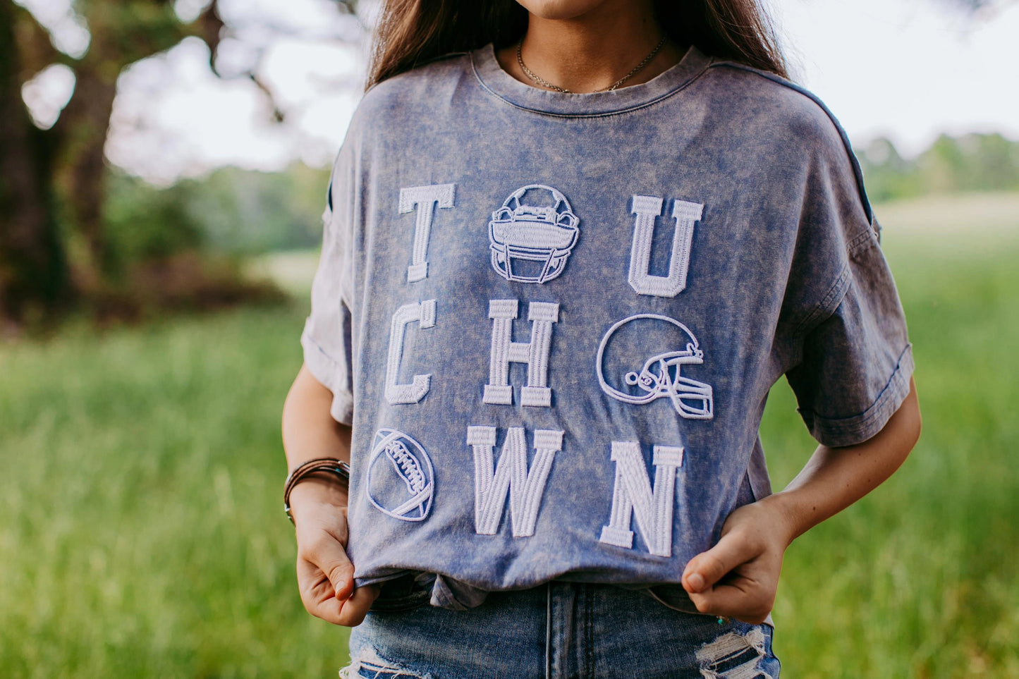 Touchdown Acid Washed Blue T-shirt