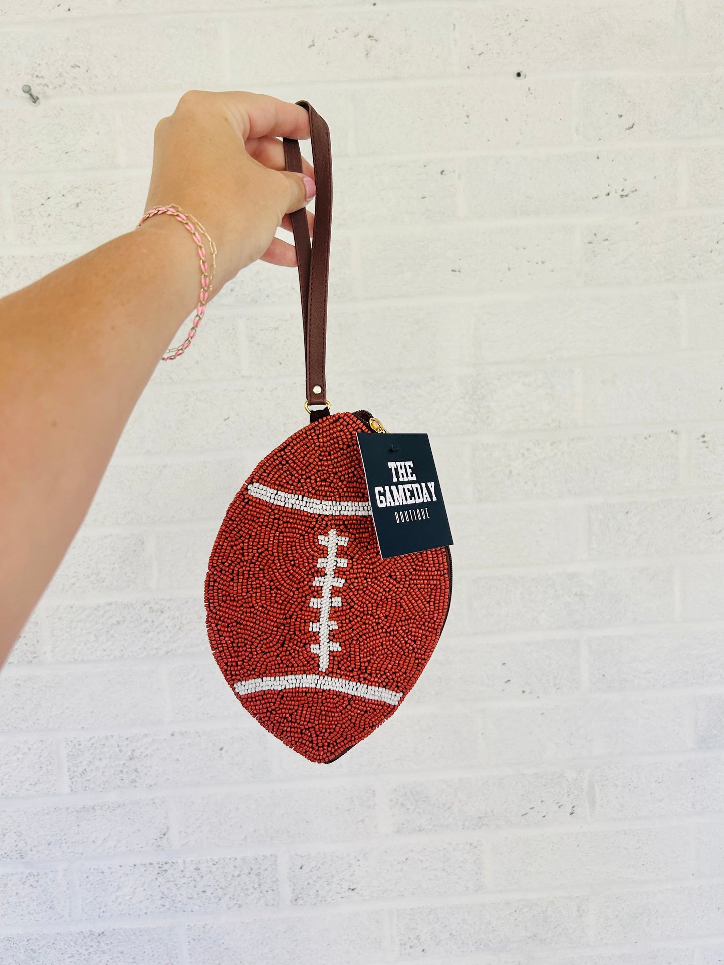 Beaded Football Wristlet