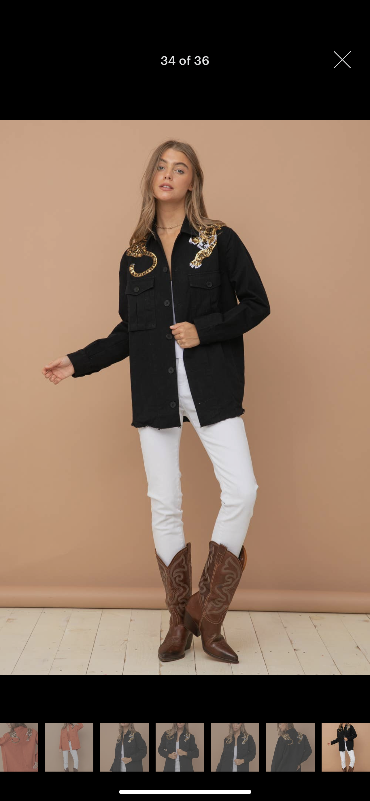 Sequins Tiger Cargo Shacket