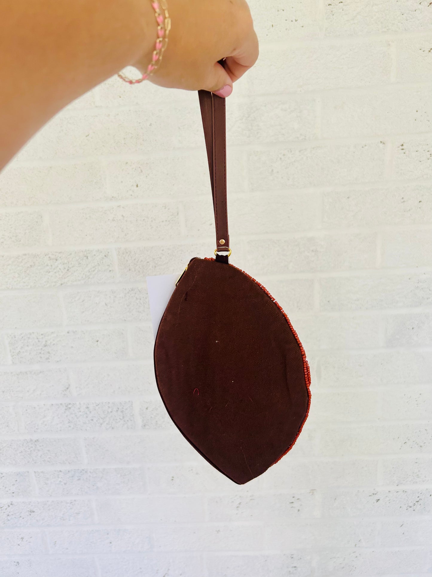 Beaded Football Wristlet