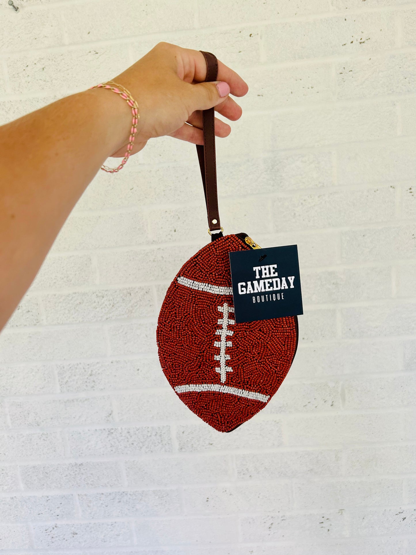 Beaded Football Wristlet