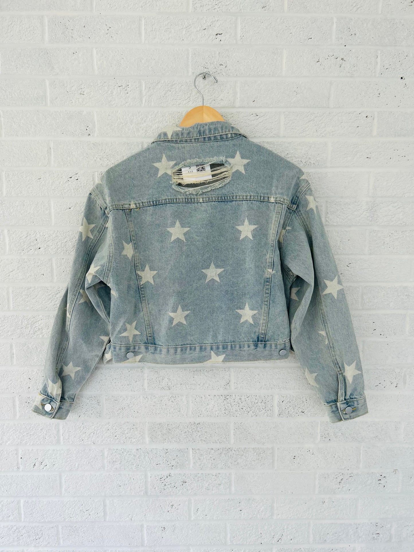 Distressed Denim Star Jean Jacket