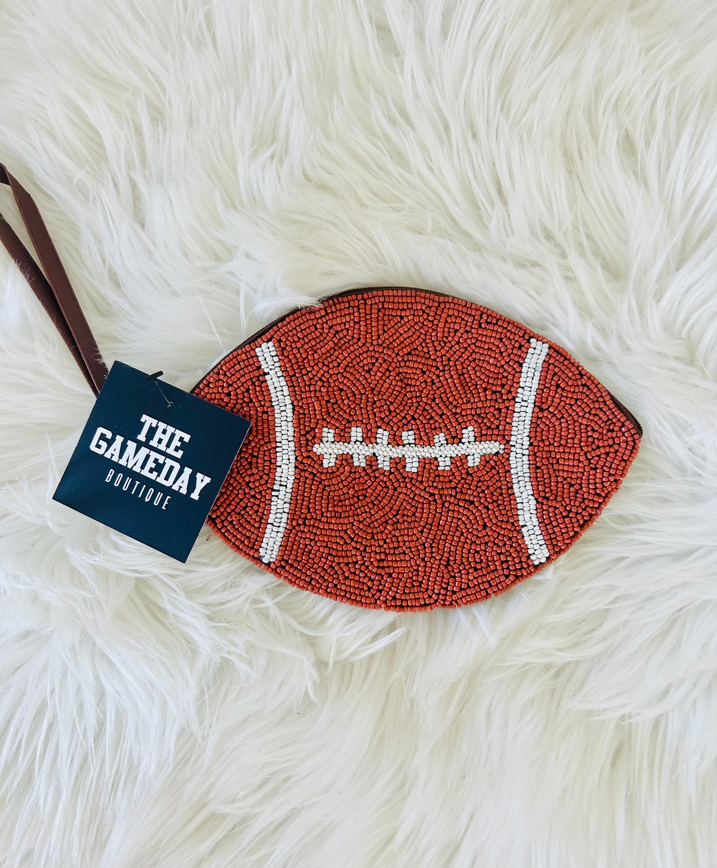 Beaded Football Wristlet