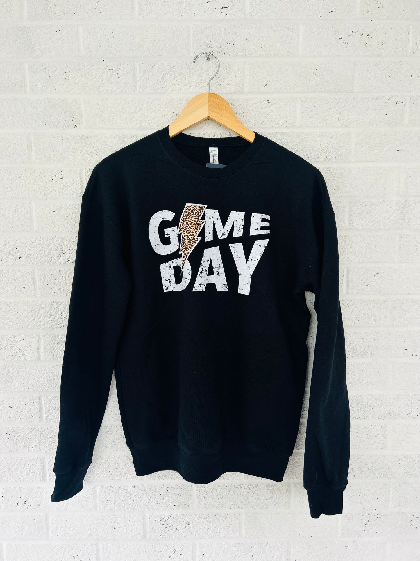 Game Day Cheetah Lightning Bolt Sponge-fleece Sweatshirt