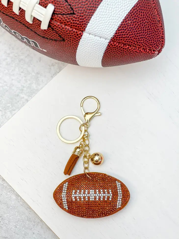Glitzy Football Keychain
