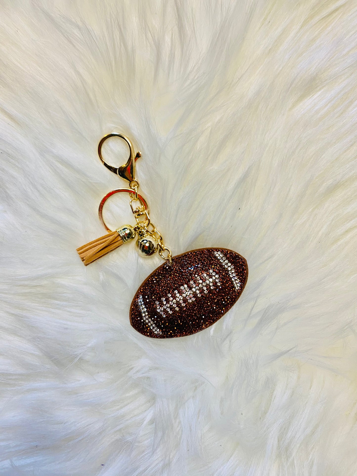 Glitzy Football Keychain