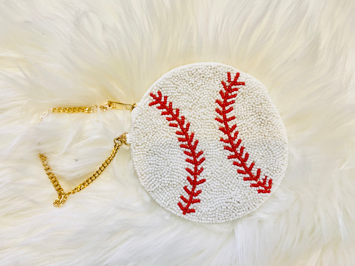 Beaded Baseball Chain Wristlet
