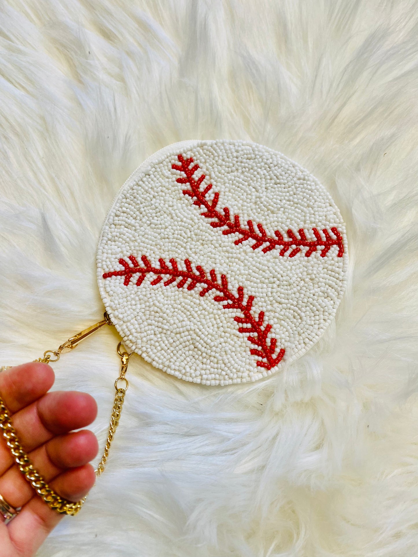 Beaded Baseball Chain Wristlet