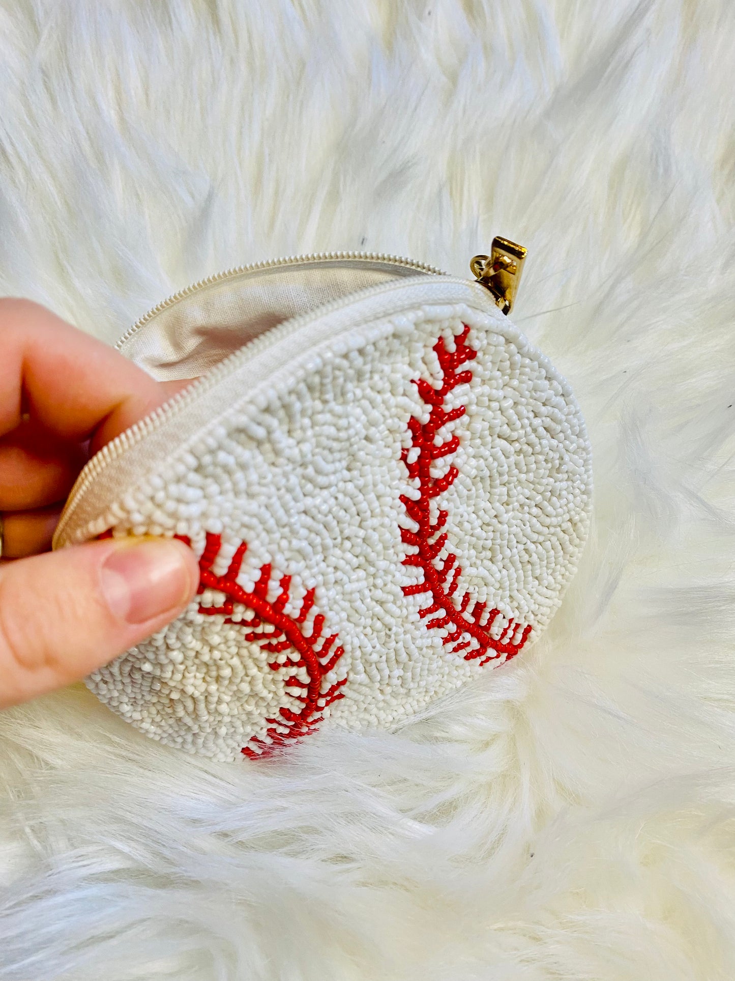 Beaded Baseball Chain Wristlet