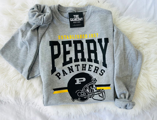 Perry Panther Football Helmet Sweatshirt