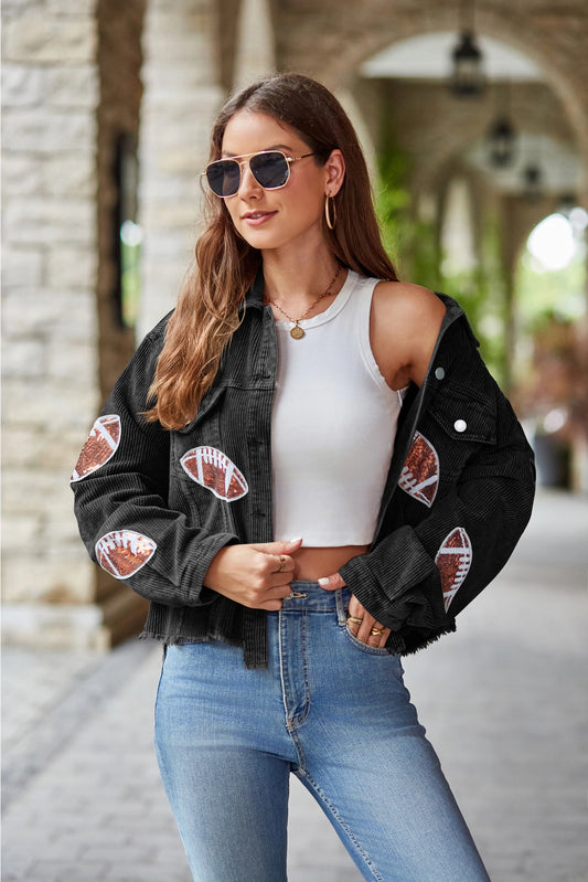 Sequin Corded Football Jacket