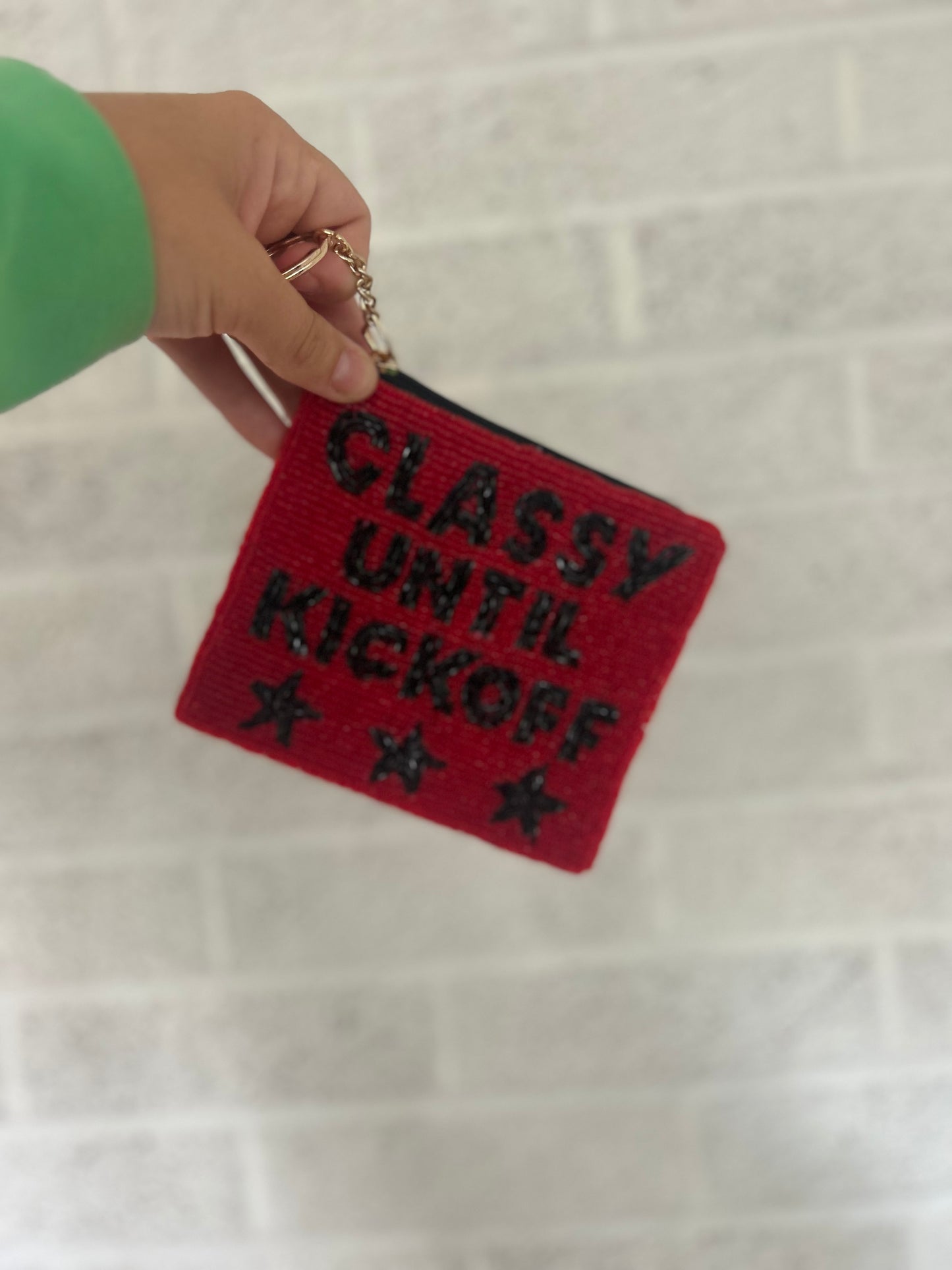 Claasy Until Kickoff Beaded Coin Purse