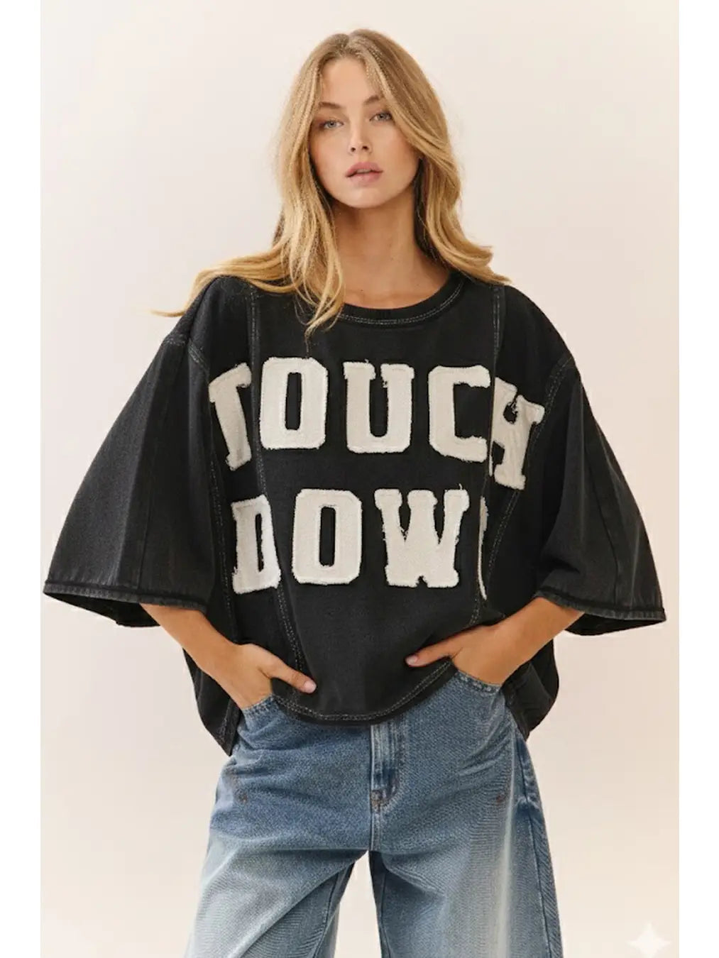 Touch Down Stitched T-shirt Black