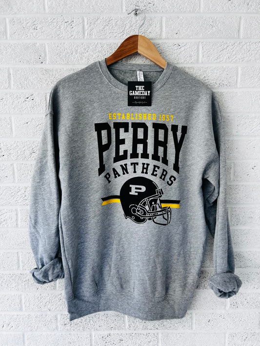 Perry Panther Football Helmet Sweatshirt