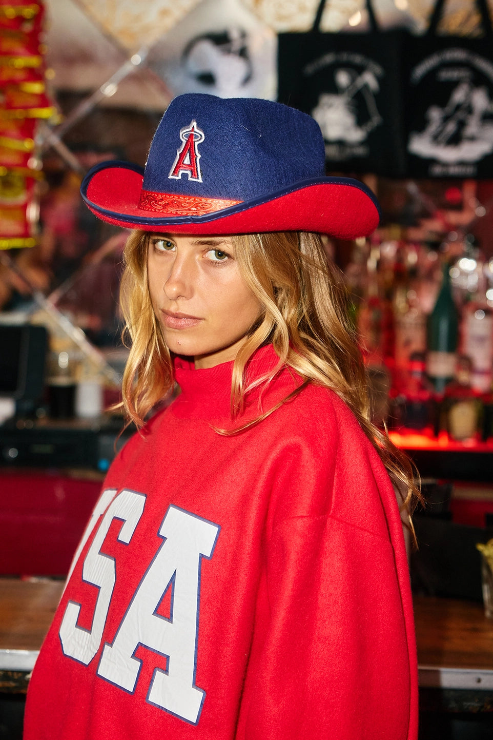 American Flag/USA Reversible Mockneck Sweatshirt