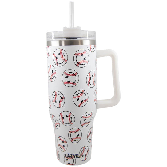 Baseball Smilies Stainless Steel Tumbler Cup