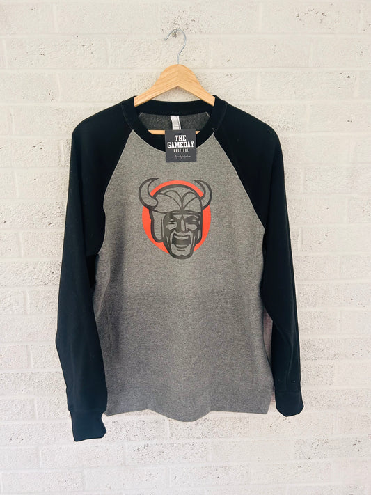 Viking Head Adult Raglan Sweatshirt