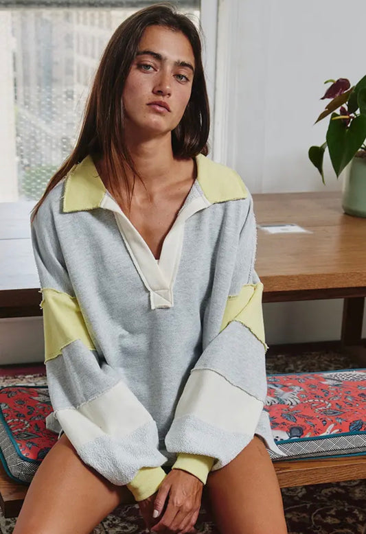 Grey and Yellow Sweater