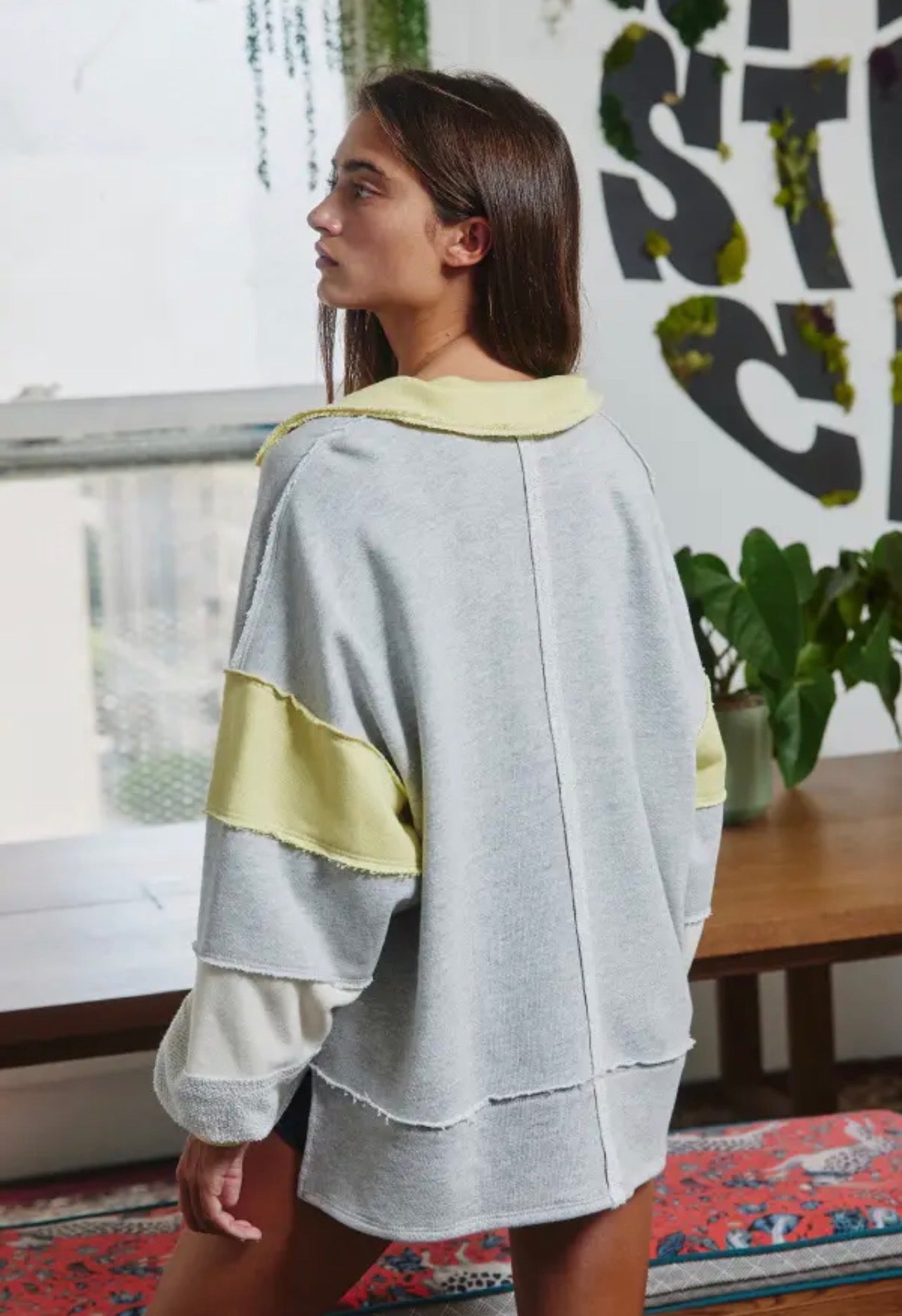 Grey and Yellow Sweater