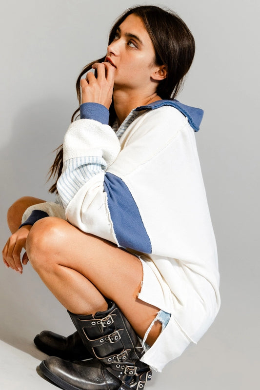 Ivory and Blue Sweater