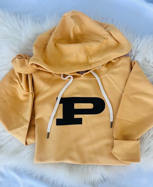 Perry P Lightweight Yellow Hooded Sweatshirt