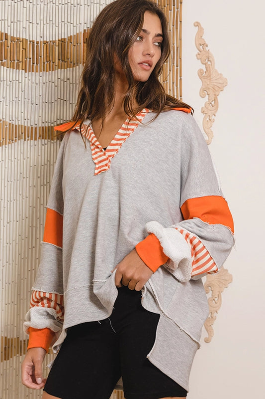 Grey and Orange Sweater