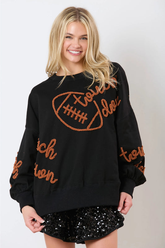 Touchdown Sweater Orange and Black
