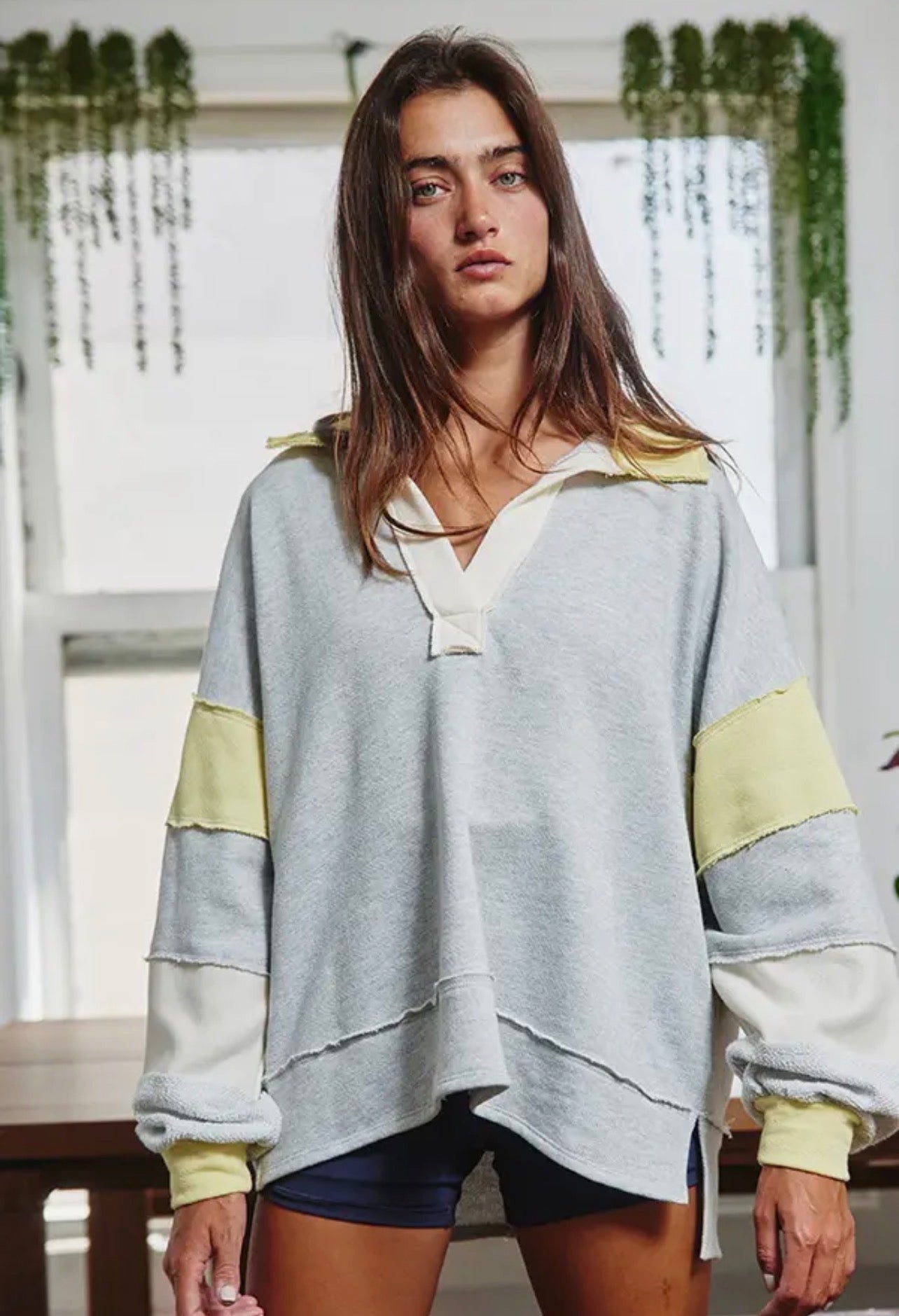 Grey and Yellow Sweater
