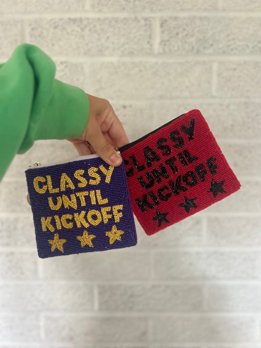 Claasy Until Kickoff Beaded Coin Purse