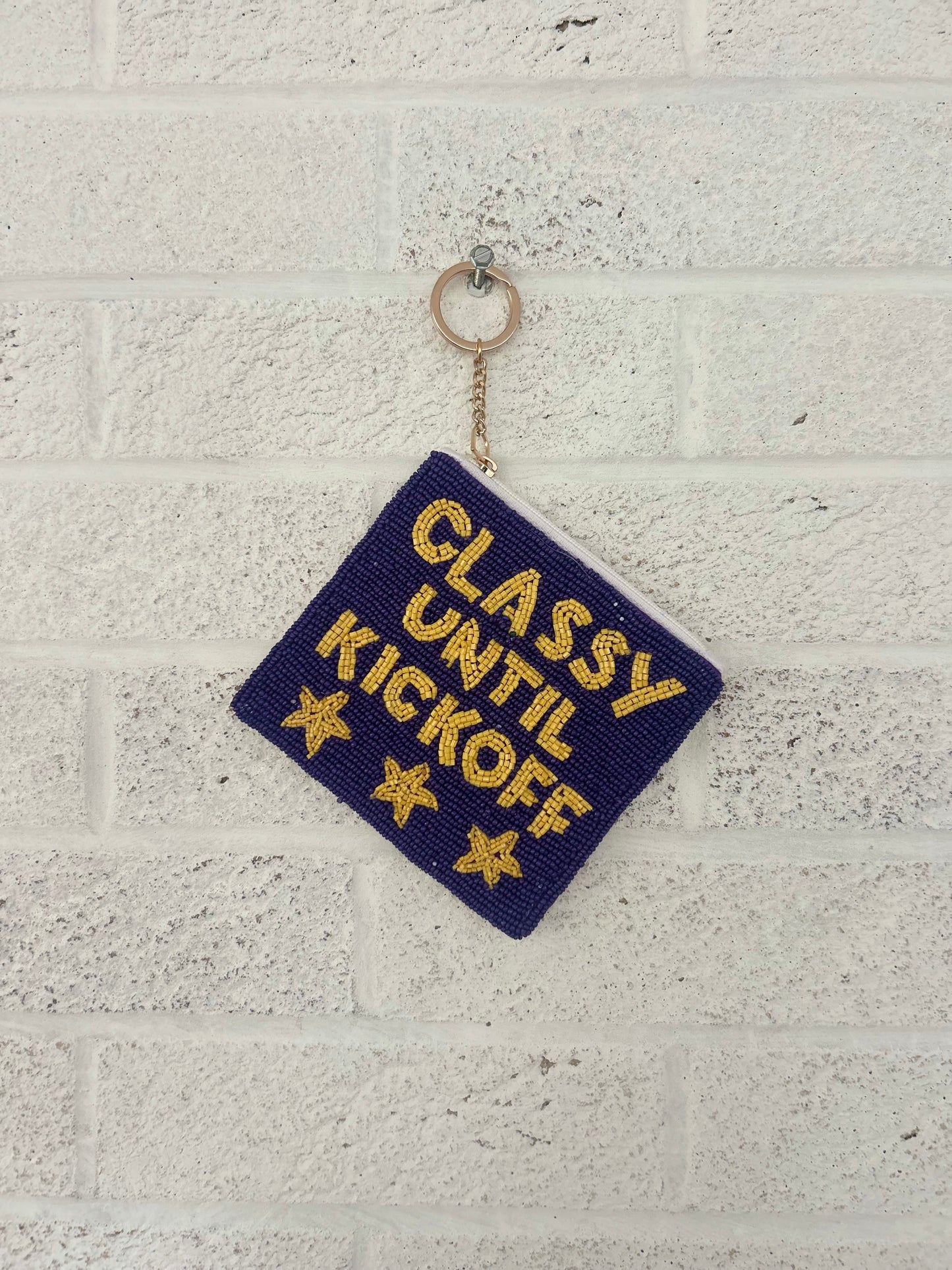 Claasy Until Kickoff Beaded Coin Purse