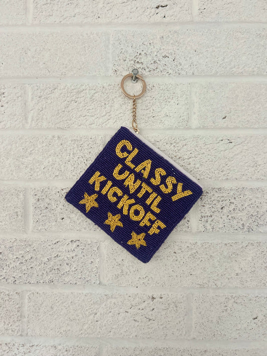 Claasy Until Kickoff Beaded Coin Purse